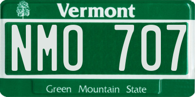 VT license plate NMO707