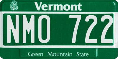 VT license plate NMO722