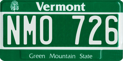 VT license plate NMO726