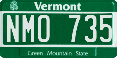 VT license plate NMO735
