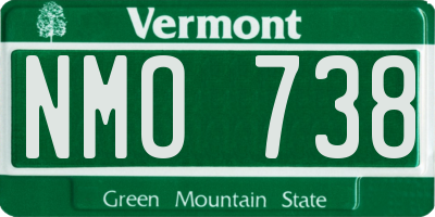 VT license plate NMO738