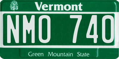 VT license plate NMO740
