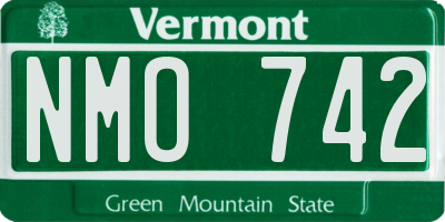 VT license plate NMO742