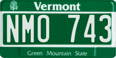 VT license plate NMO743