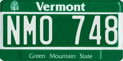 VT license plate NMO748
