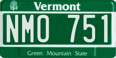 VT license plate NMO751