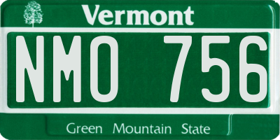 VT license plate NMO756