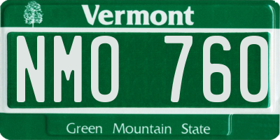 VT license plate NMO760