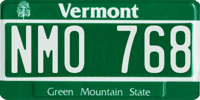 VT license plate NMO768