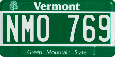 VT license plate NMO769