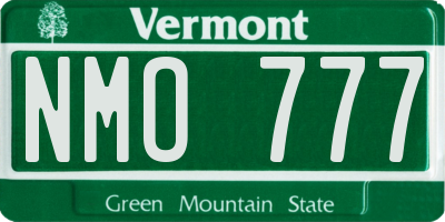 VT license plate NMO777