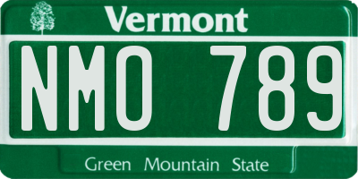 VT license plate NMO789