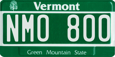 VT license plate NMO800