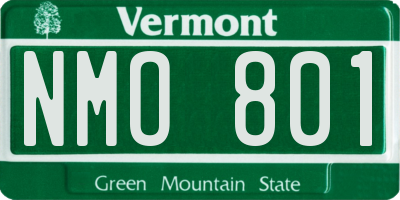 VT license plate NMO801
