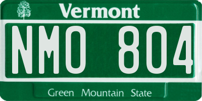 VT license plate NMO804