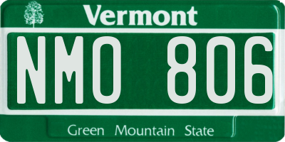 VT license plate NMO806
