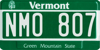 VT license plate NMO807