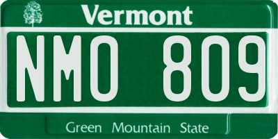 VT license plate NMO809