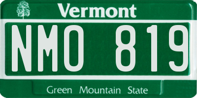 VT license plate NMO819
