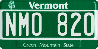 VT license plate NMO820