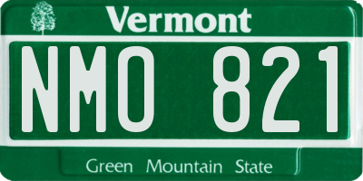 VT license plate NMO821