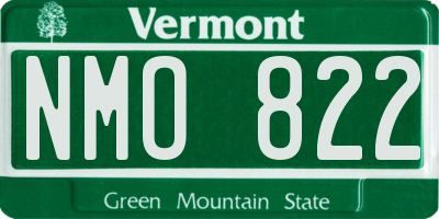 VT license plate NMO822