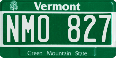 VT license plate NMO827