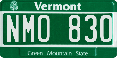 VT license plate NMO830