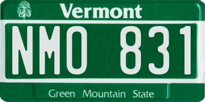 VT license plate NMO831