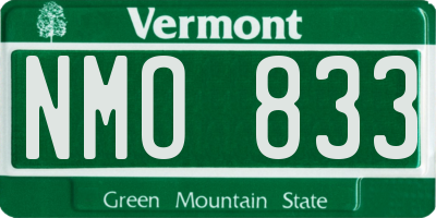 VT license plate NMO833