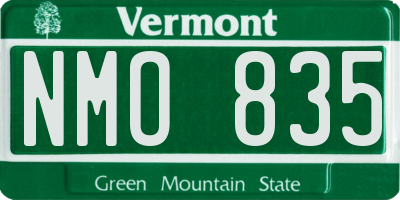 VT license plate NMO835