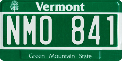 VT license plate NMO841