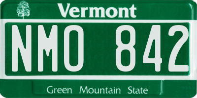 VT license plate NMO842