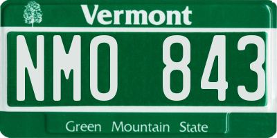 VT license plate NMO843