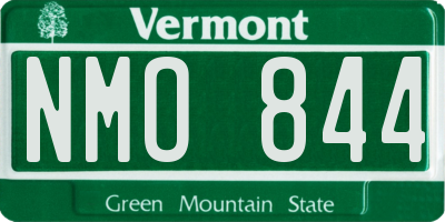 VT license plate NMO844