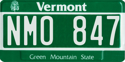 VT license plate NMO847