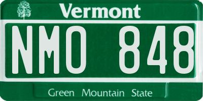 VT license plate NMO848