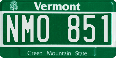 VT license plate NMO851