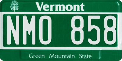 VT license plate NMO858