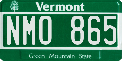 VT license plate NMO865