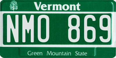 VT license plate NMO869