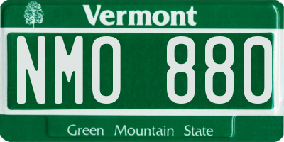 VT license plate NMO880