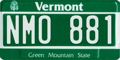 VT license plate NMO881