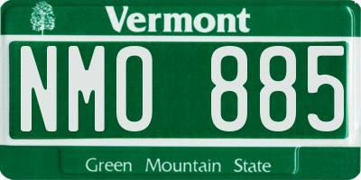 VT license plate NMO885