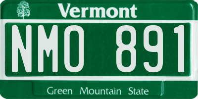 VT license plate NMO891