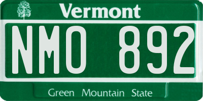 VT license plate NMO892