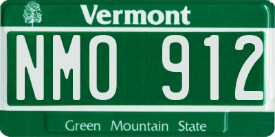 VT license plate NMO912