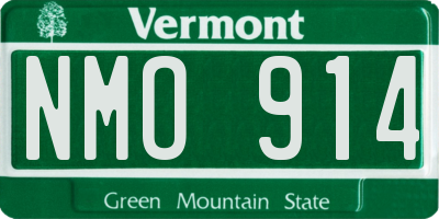 VT license plate NMO914