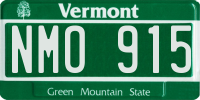 VT license plate NMO915