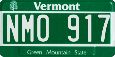 VT license plate NMO917